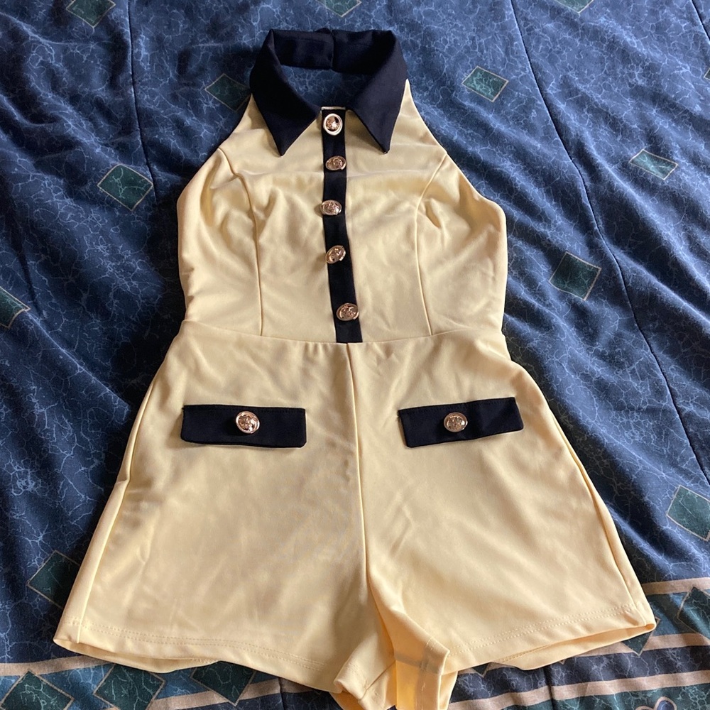 Fashion Nova Yellow and Black Romper